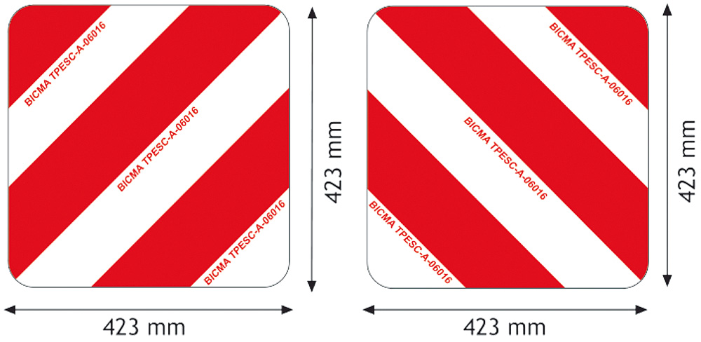 2 x Warntafel alu. rot/weiss beidseitig bedruckt – Hoelzle