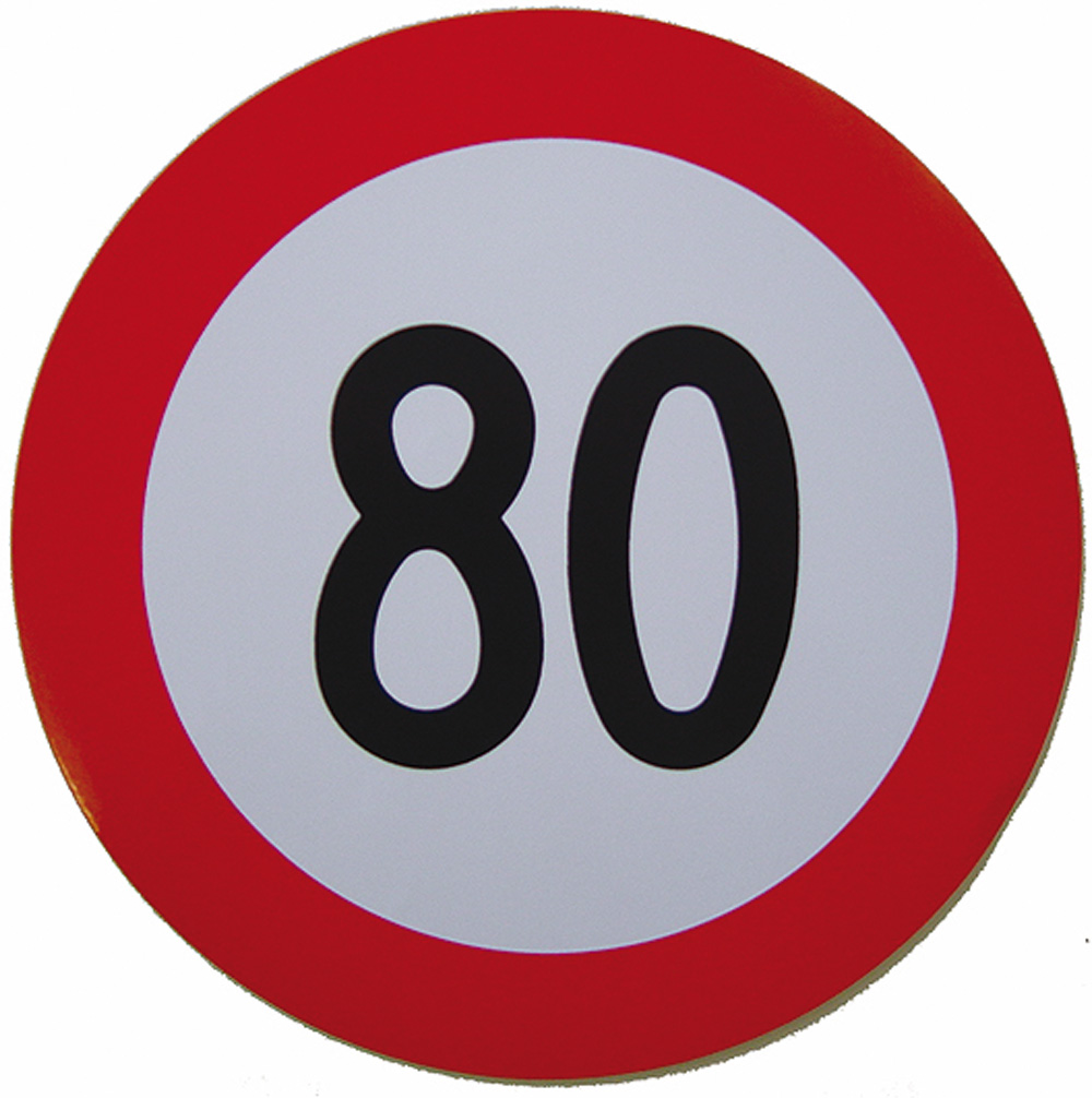 Geschwindigkeits-Begrenzungs-Schild 80 km/h – Hoelzle