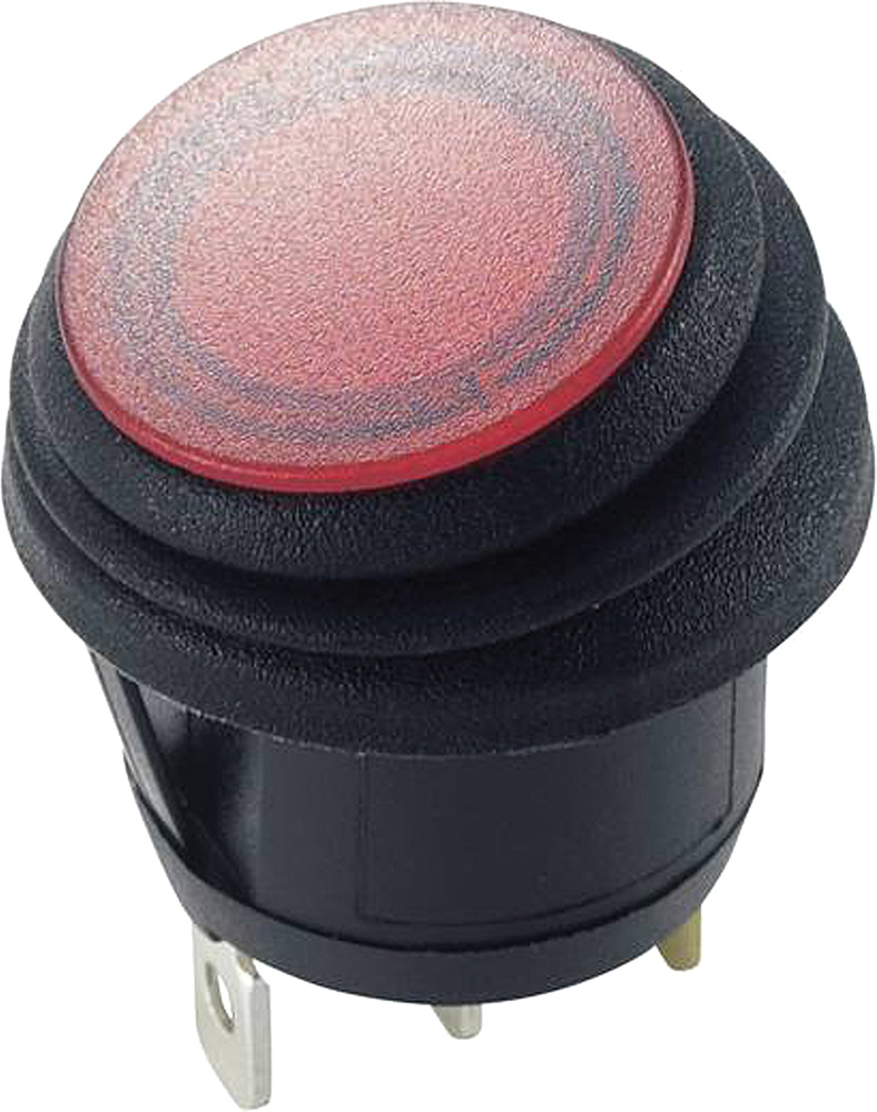 Schalter rund mit LED rot Ein-Aus 12/24 V – Hoelzle