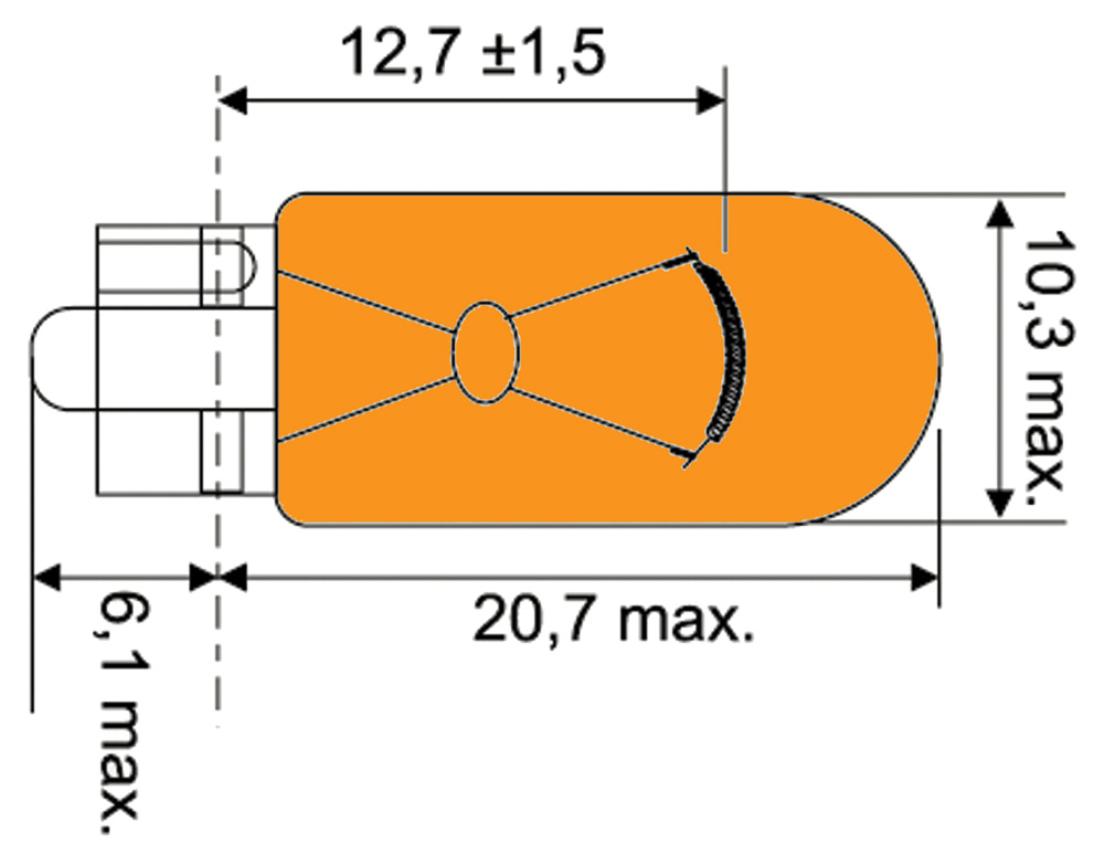 Osram Glassockellampe orange W2.1x9.5d 12V 5W – Hoelzle