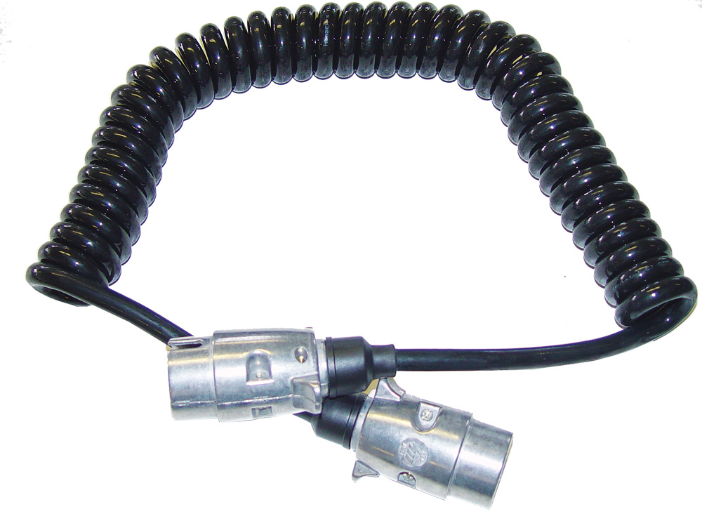 Spiral Verbindungskabel, Verlängerungskabel, Anhänger, 2 Stecker, 13-polig,  1,6 m