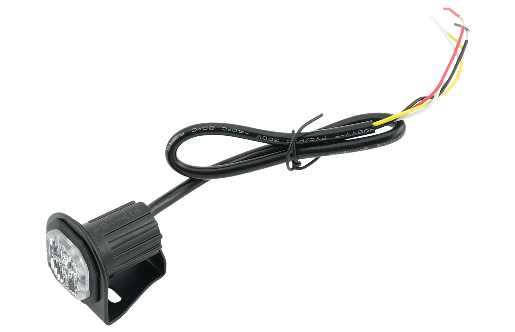 LED R65 Eck Blitzer gelb 12/24v 2m. Kabel