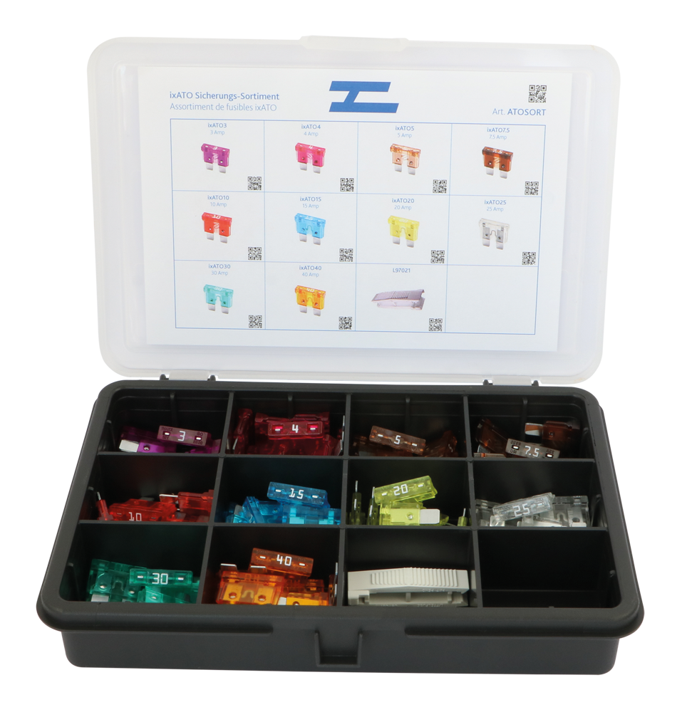 ixATO-Sicherungs-Sortiment mit 100 Sicherungen – Hoelzle