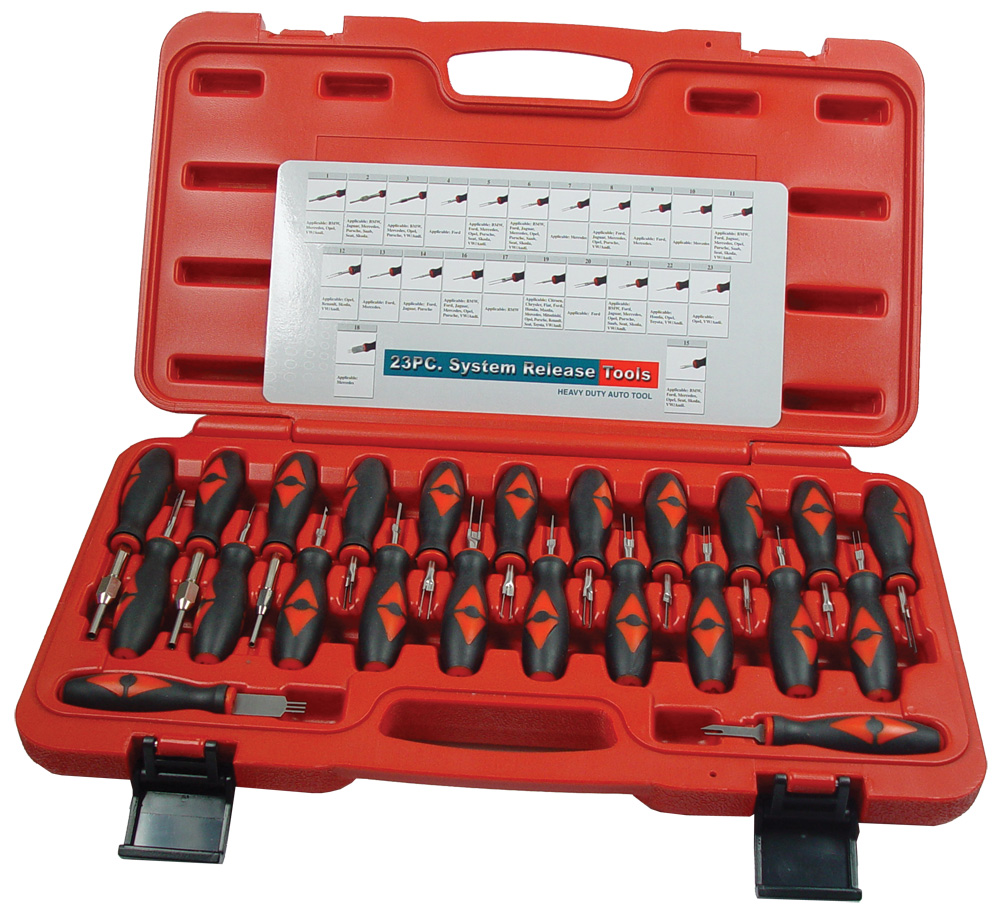 Set mit 23 Ausstosswerkzeugen f. Stecker, etc. – Hoelzle