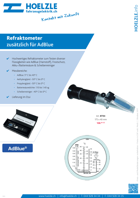 BT536010 KS TOOLS Frostschutz- / Batteriesäureprüfgerät (Refraktometer