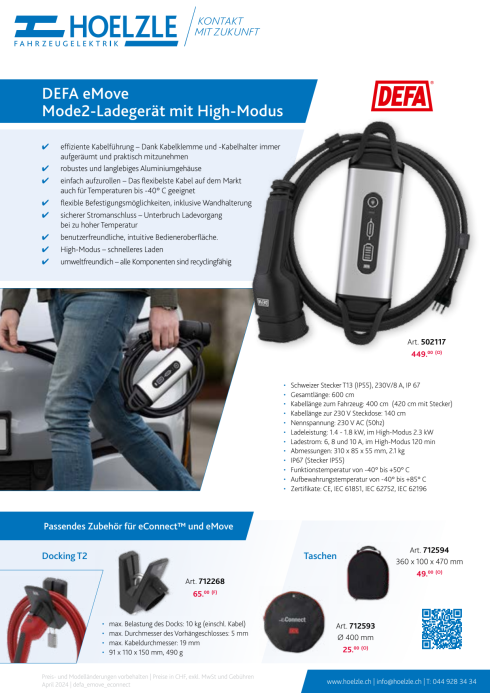 DEFA - eMove Mode 2 Mobile Ladestation – Hoelzle