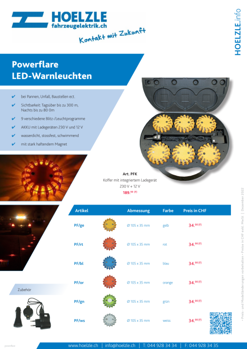 Powerflash LED Warnleuchte mit Akku Blau, 23,80 €