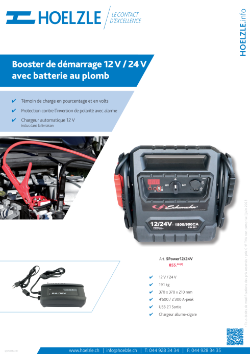 PBI201 Start Booster 12V & 24V 1800/900CA