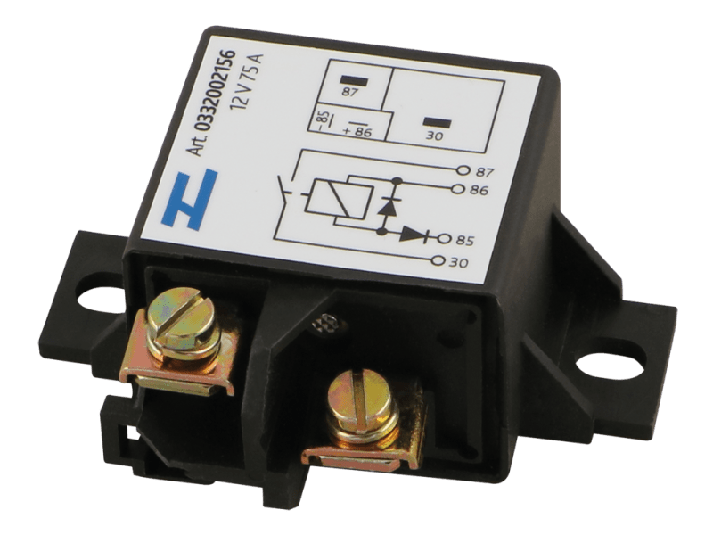 Relais Typ Bosch 12 V 75 A mit Lösch- und Sperrdiode – Hoelzle