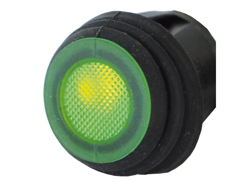 Schalter rund mit LED grün Ein-Aus 12/24V – Hoelzle