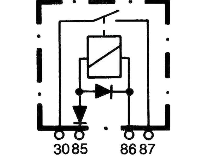Relais Typ Bosch 12 V 75 A mit Lösch- und Sperrdiode – Hoelzle
