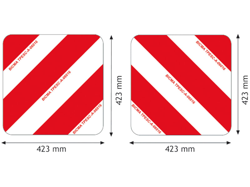 2 x Warntafel alu. rot/weiss beidseitig bedruckt – Hoelzle