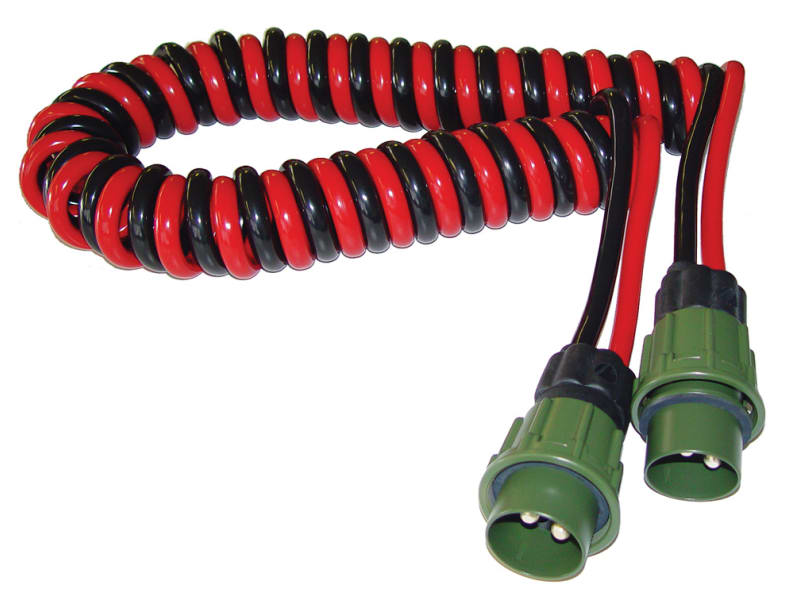 Cavo A Spirale NATO 24V 2 Pin 4m Per Camion: Sezione 2x35mm² In Rame, Connettori Metallici, Resistente Da -40°C A +80°C - 3