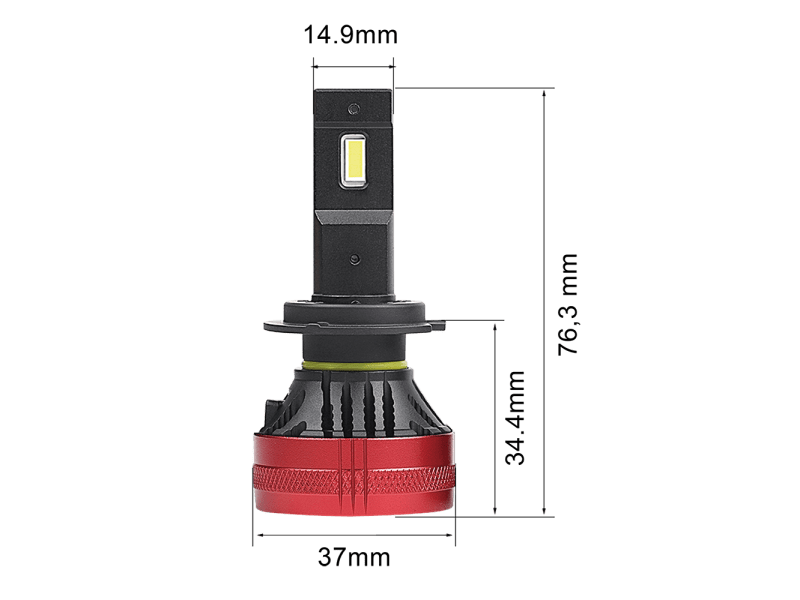2 Stk. H11 / H9 / H8 LED-Lampen 12 V 5'000 lm – Hoelzle