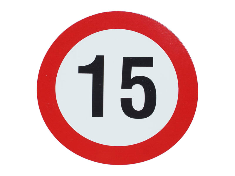 Aufkleber Geschwindigkeitsschild 15 Km/h – Gemäß StVZO § 58, Made In Germany, Größe 30 Cm