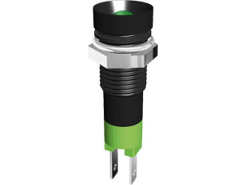 1x 12V Kontrollleuchte Grün – Einbau Ø17mm, Anzeigeleuchte Old-Harvest, 23x42mm