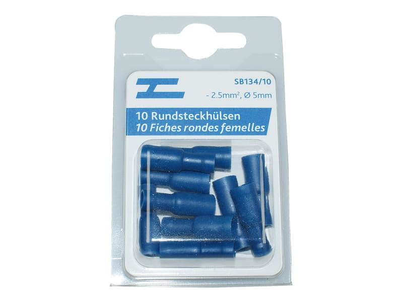 100 Stück Kabelschuhe Rundstecker Isoliert - Quetschverbinder 0,5-1,5mm²