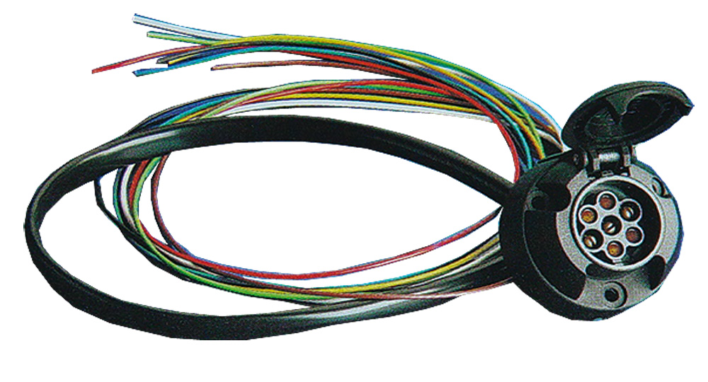 Câble de rallonge de remorque 3.5 m, prise 7 broches câble spiralé