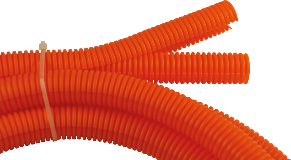 Gaine Tressée Orange 8mm - Vente Au Mètre - Rilgaine Non Pliée