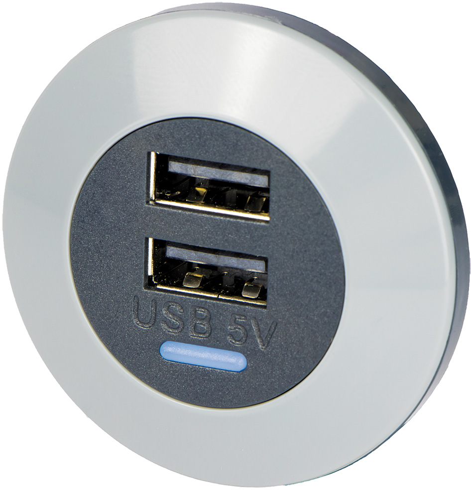 USB Einbausteckdose 12/24V->5V 2x 2500mA – Hoelzle