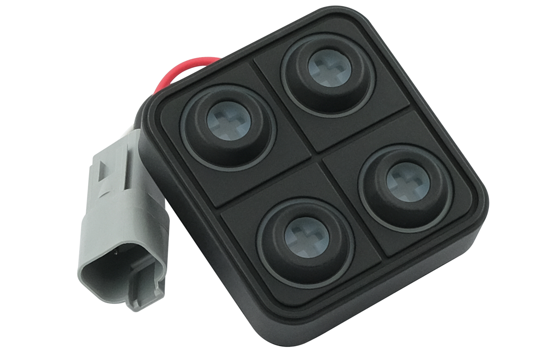 Keypad mit 4 Tasten (2X2), CAN, Deutsch Stecker - 12 / 24 V – Hoelzle