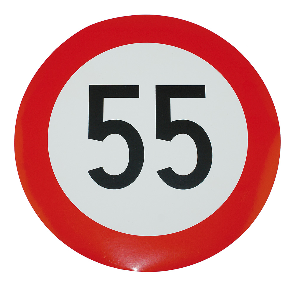 Lot De 2 Panneaux Limitation Vitesse 55 MPH – 30x45 Cm, Aluminium Réfléchissant